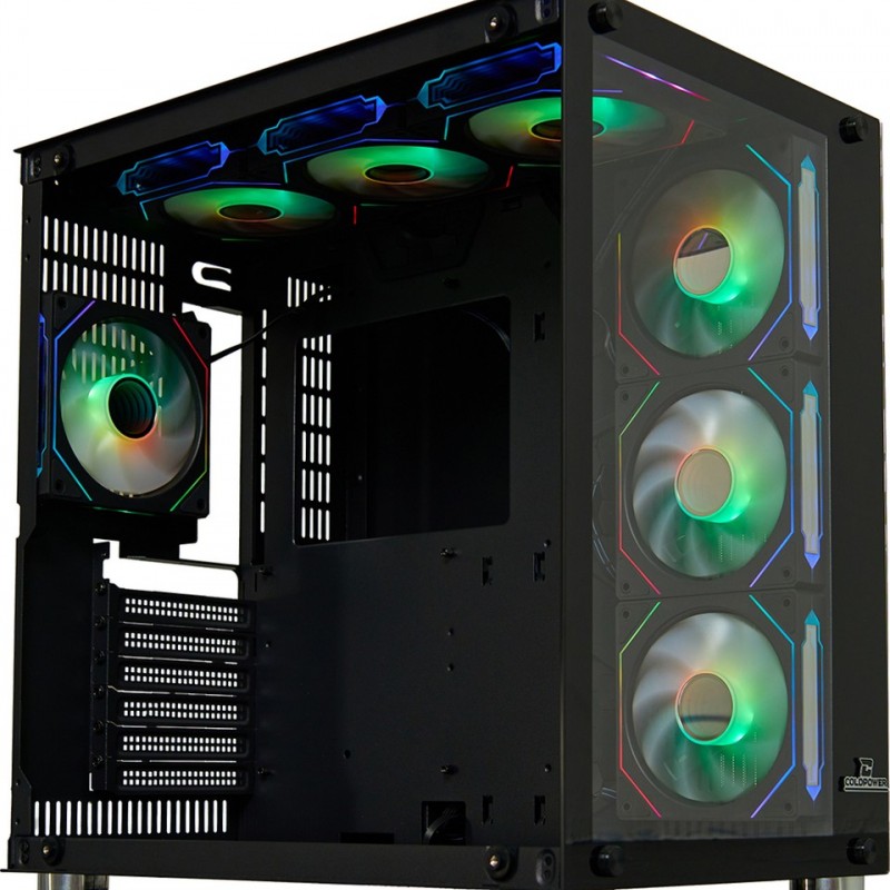 Cold Power Atx 7 * Argb Sessiz Fan Temper Cam Gaming Rgb Kontrolcüsü ve Uzaktan Kumanda Kasa