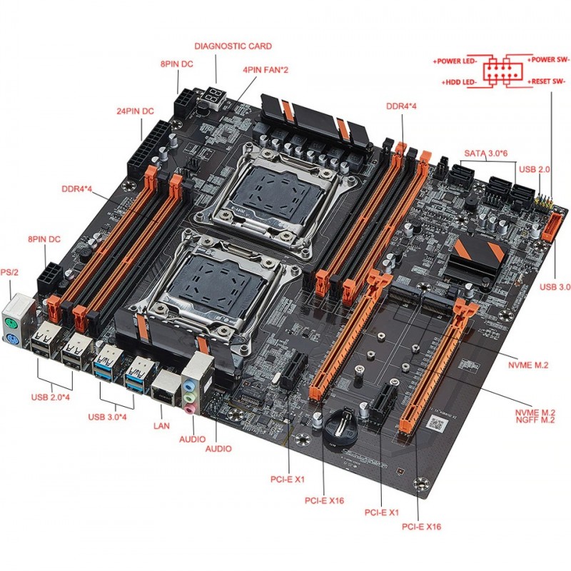 ZX DU99D4 V1.41 Intel X99 3000MHZ Ddr4 Soket 2011-V3 Eatx Anakart