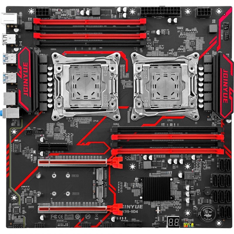Jginyue 9d4 Intel X99 2666 Mhz Ddr4 Soket Gigabit Ethernet 2011-3 Çift Işlemci Destekli E-Atx Anakart Jginyue 9d4 Intel X99 2666 Mhz Ddr4 Soket Gigabit Ethernet 2011-3 Çift Işlemci Destekli E-Atx Anakart