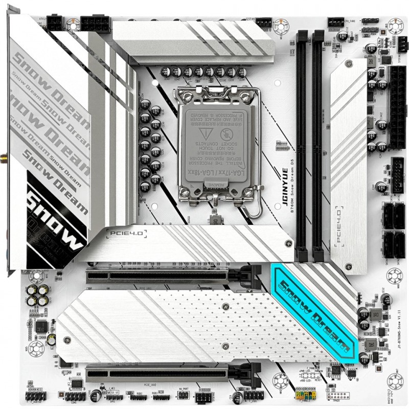 Jginyue B760M Snow Dream D5 Ddr5 Oc 8000 Mhz 4x Nvme HDMI Dp Type-C 1700 Soket